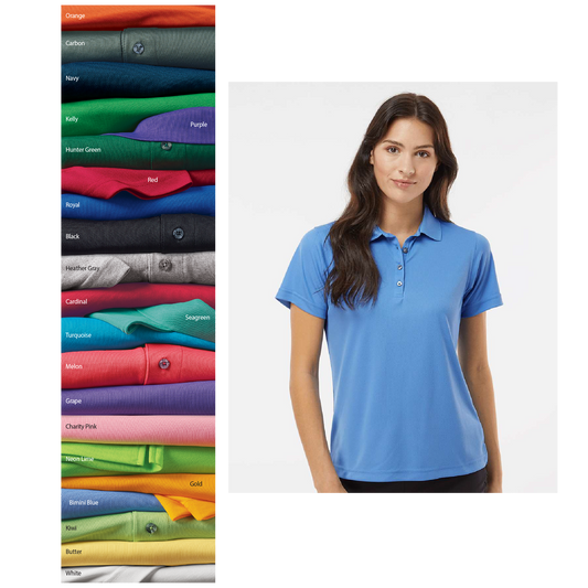 Polo Bordada - Logo Escolar - PARAGON SM0104 SOLID WOMEN MESH POLO