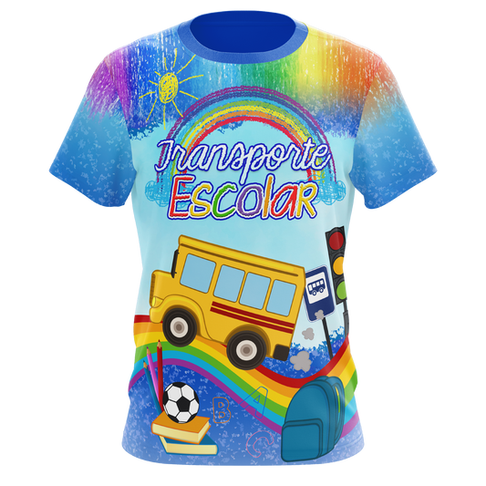 Rainbow School Bus - T-shirt sublimada