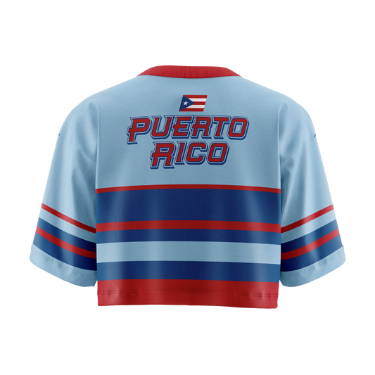 Clásica Celeste - T-shirt sublimada estilo oversized cropped