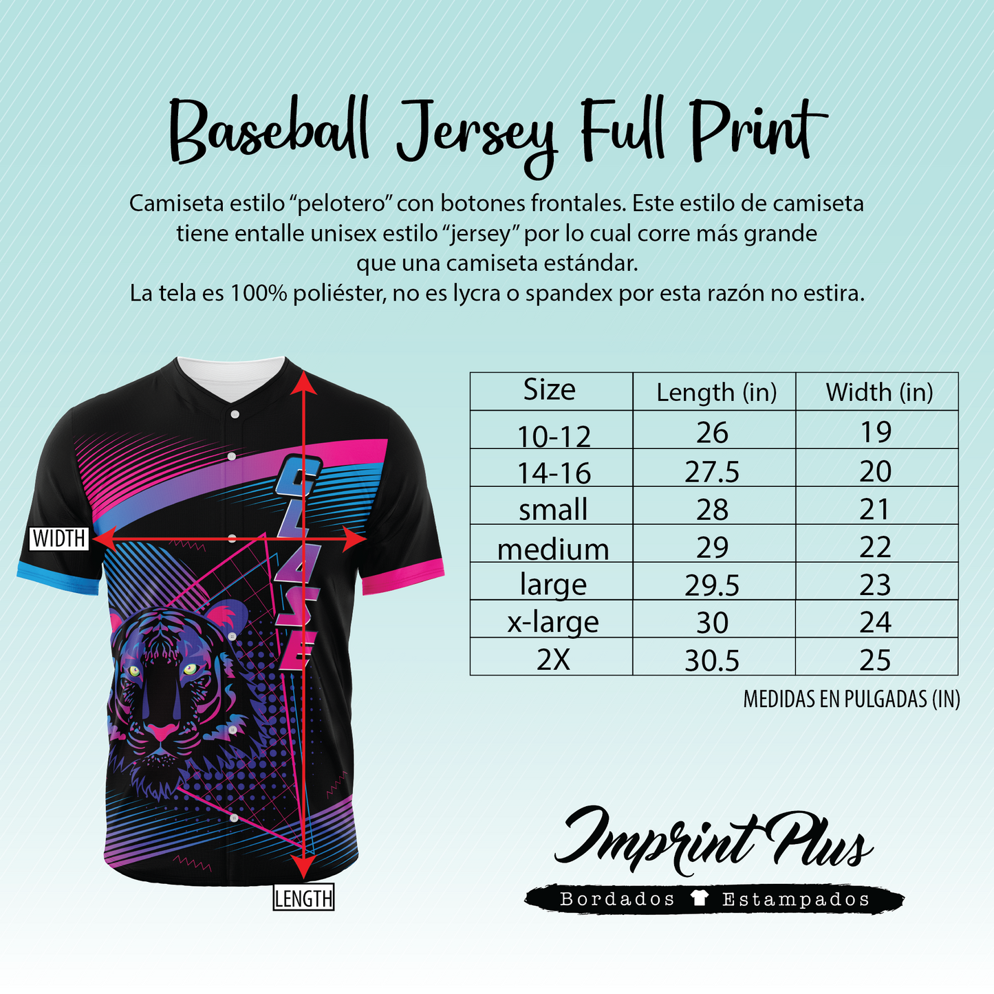 Clásica Celeste - Jersey sublimada estilo béisbol