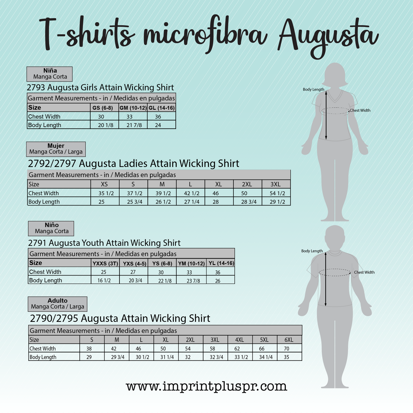 Augusta 2792 - T-shirt microfibra mujer - Liquidación