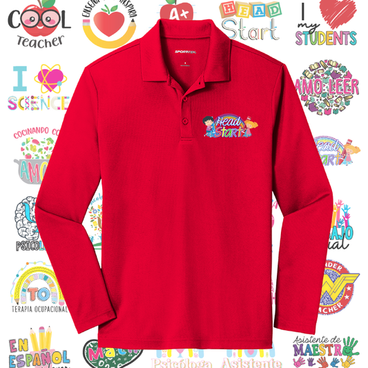 ST640LS Sport-Tek ® PosiCharge ® RacerMesh ® Long Sleeve Polo - Chest Logo