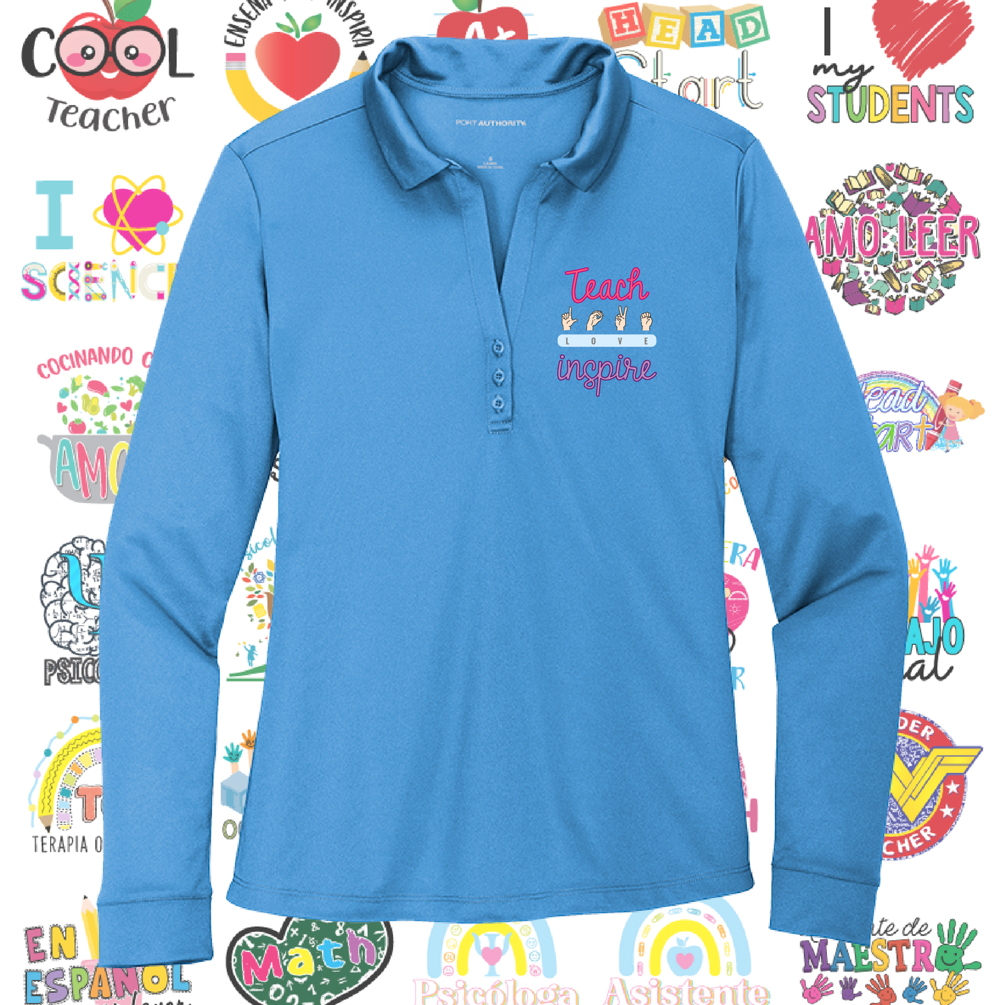 L540LS Port Authority ® Ladies Silk Touch™ Performance Long Sleeve Polo - Chest Logo