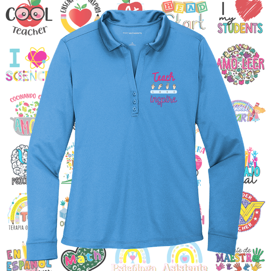 L540LS Port Authority ® Ladies Silk Touch™ Performance Long Sleeve Polo - Chest Logo