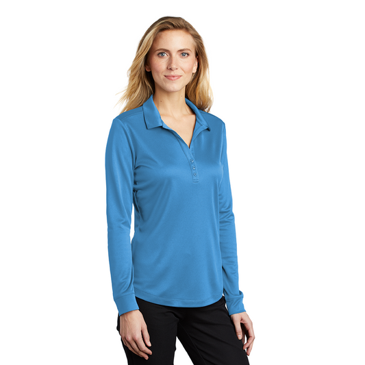 Polo Bordada - Logo Escolar - L540LS Port Authority ® Ladies Silk Touch™ Performance Long Sleeve Polo