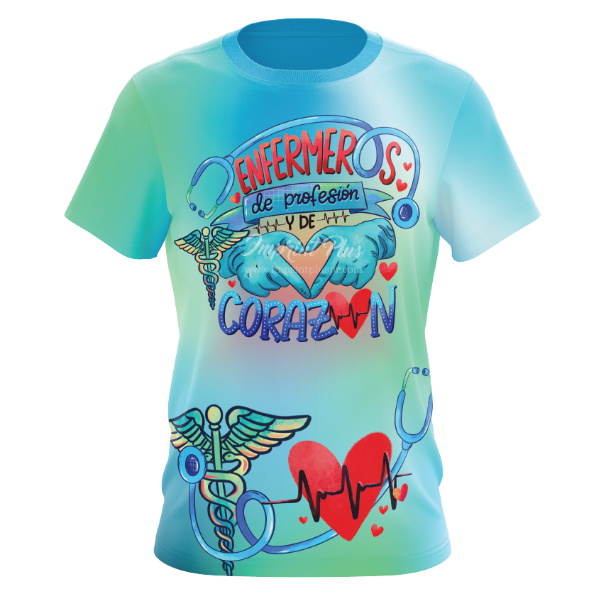Enfermeros de profesión y corazón-T-shirt sublimada
