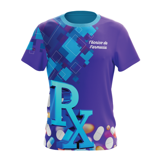 T-shirt sublimada - RX Blue Squares