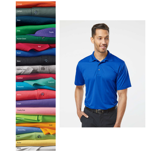 PARAGON SM0100 SOLID MESH POLO WITH EMBROIDERED LOGO - School