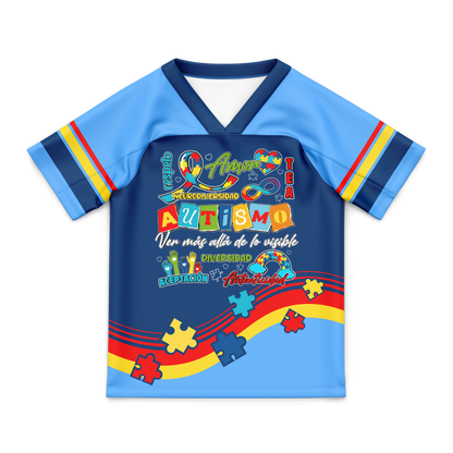Autismo: Ver más allá de lo visible - Jersey sublimada estilo football