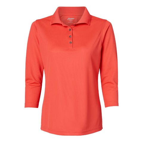 PARAGON SM0120 LADIES 3/4 SLEEVE POLO WITH EMBROIDERED LOGO - school