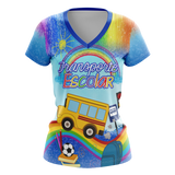 Rainbow School Bus - T-shirt sublimada