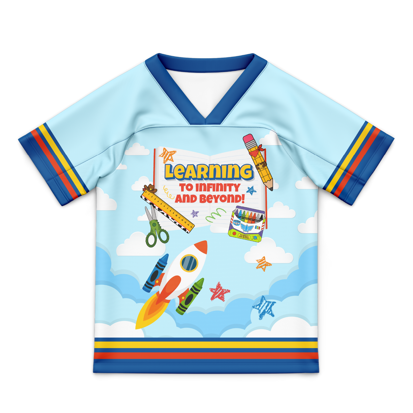 Learning to infinity and beyond! - Jersey sublimada estilo football