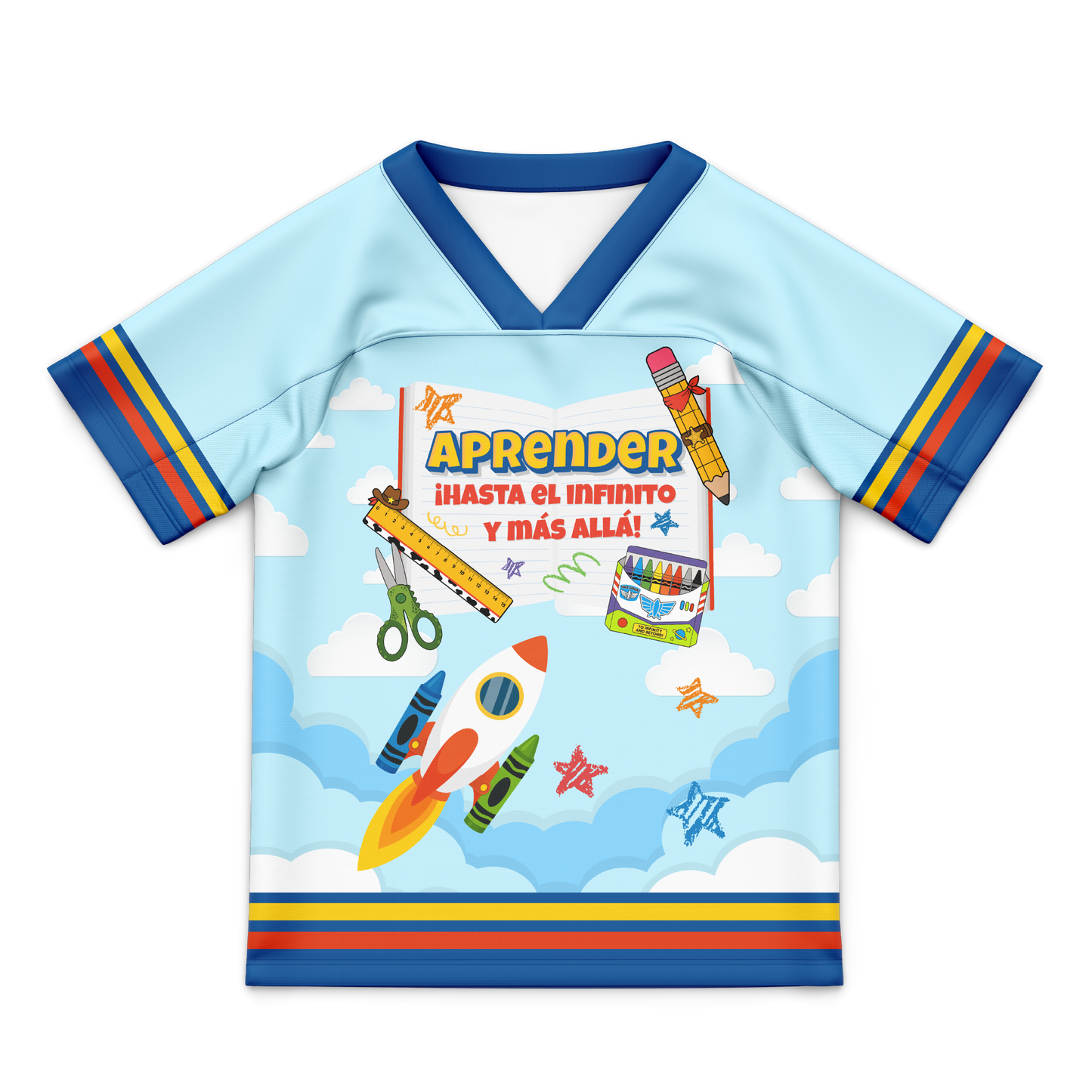 ¡Aprender hasta el infinito y más allá!-Jersey sublimada estilo football