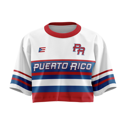 Clásica Blanca - T-shirt sublimada estilo oversized cropped