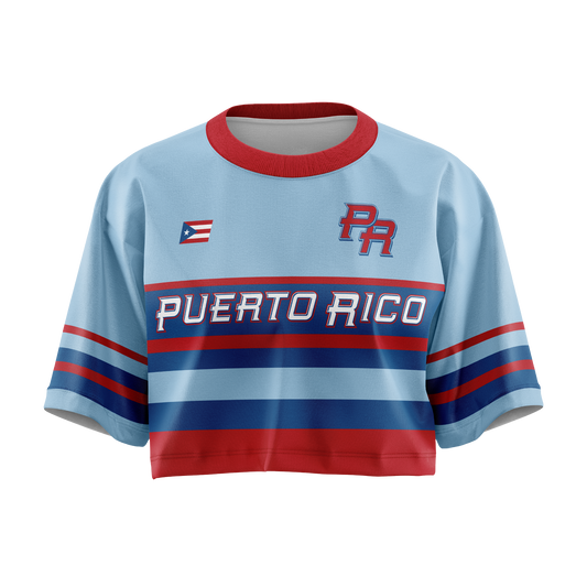 Clásica Celeste - T-shirt sublimada estilo oversized cropped