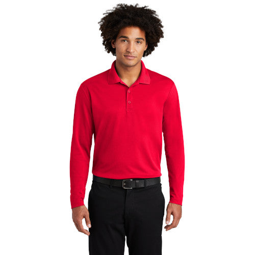 ST640LS Sport-Tek ® PosiCharge ® RacerMesh ® Long Sleeve Polo - Embroidered Logo - School