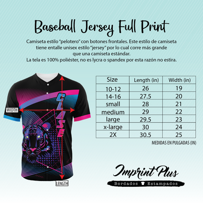 Clásica Celeste - Jersey sublimada estilo béisbol