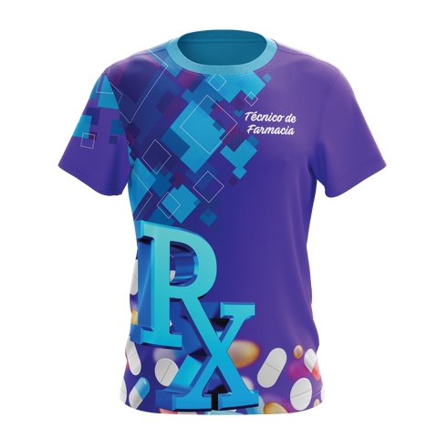 T-shirt sublimada - RX Blue Squares
