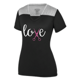 Love Hair Stylist - Glitter Logo - LADIES CHALLENGE T-SHIRT